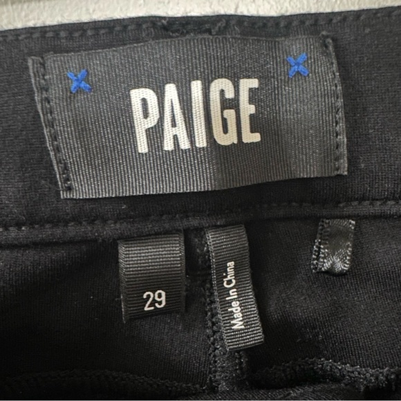 Paige Black Skinny Trousers Size 29 Stretch - Picture 3 of 6